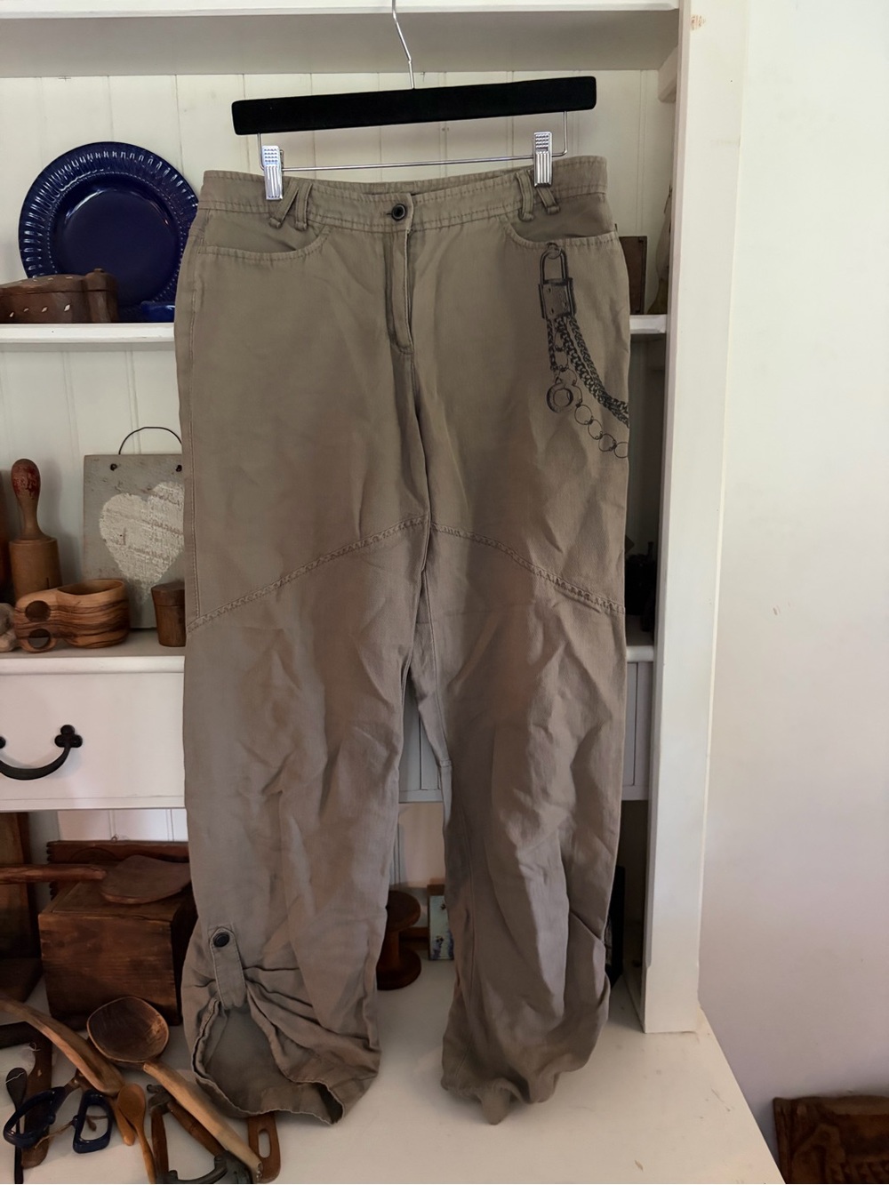 Marc Cain Women’s Casual Drawstring Khaki Cargo Pants